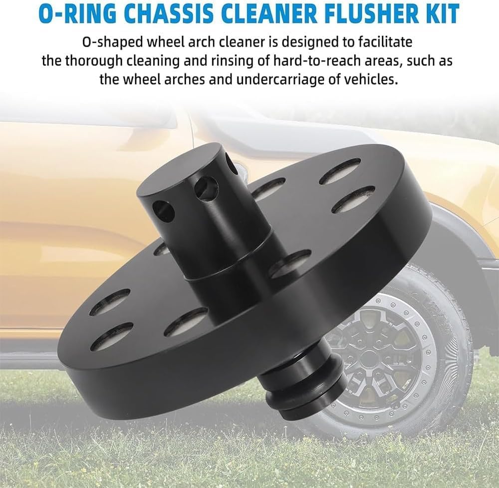 O-Ring Chassis Cleaner Flusher Kit,360° Spinning Nozzle, Undercarriage Cleaner with Quick Coupling, Efficient Wheel Arches/Undercarriage Cleaner Powerful Cleaning in Hidden Areas for All Car (1pc)