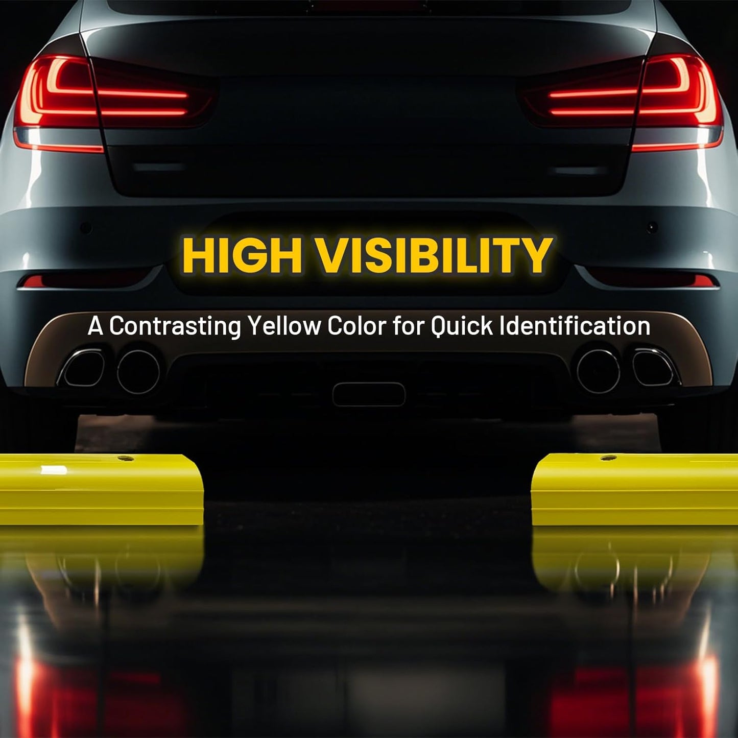 22" Garage Tire Stops for Garage Floor High-Visibility, Odor Free 2 Pc 3.1" Higher Block Bumpers for Parking Car SUV Truck, Heavy Duty Car Wheel Stopper for Driveway Outdoor, Easy Installation