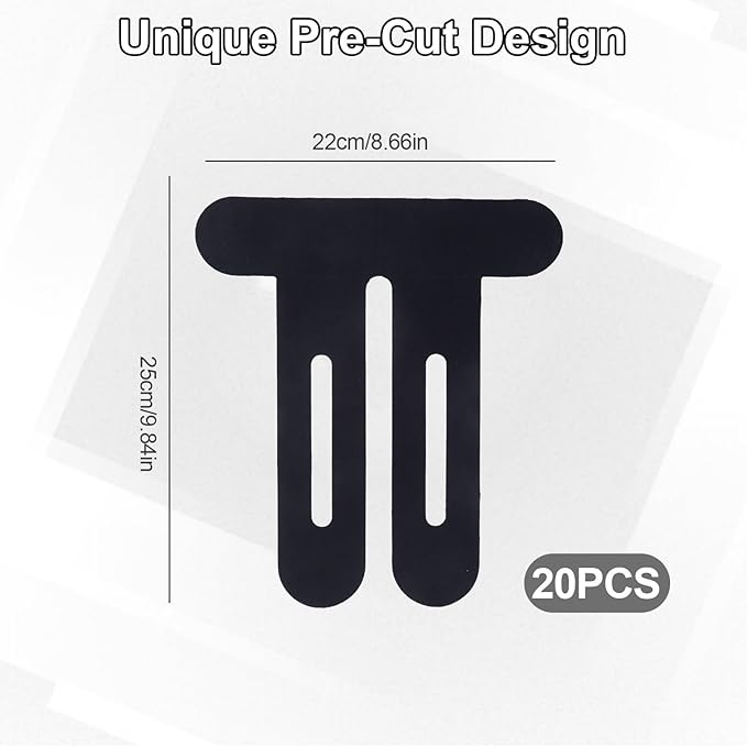 Kinesiology Tape for Knees,20 Count Kinesiology Tape Precut, Waterproof Original Cotton Elastic Athletic Strips Knee Tapes for Muscle&Joint Support,Knee Pain Relief Athletic Tapes,Not Easy to Fall Off