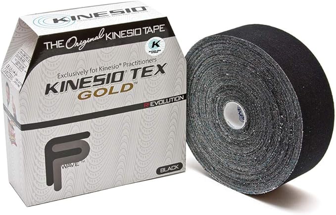 Kinesio Taping - Elastic Therapeutic Athletic Tape Tex Gold FP - Bulk Roll - Black – 2 in. x 103 ft