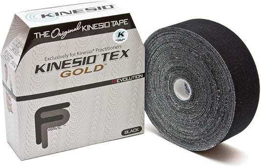 Kinesio Taping - Elastic Therapeutic Athletic Tape Tex Gold FP - Bulk Roll - Black – 2 in. x 103 ft