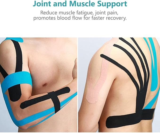 Pro Kinesiology Tape 40 Precut Strips,Elastic Athletic Tape,Original Cotton Waterproof Breathable Sports & Weightlifting Tape Muscles Pain Relief & Joints Support,K Tape(Pink)