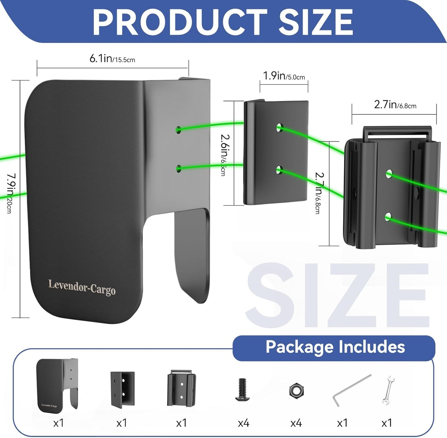 E-Track Dirt Bike Wheel Chocks,Bike and Dirt Bike in Enclosed Trailer/Garage/Trucks with E-Track,fit Tire Up to 6 Inches,Heavy Duty 10 Gauge Steel E Track Wheel Chock(1 Pack)