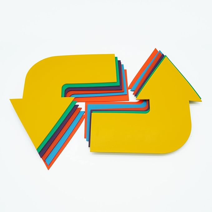 12pcs Colorful Star Arrow Spot Marker Non-Slip Directional Carpet Marker for Training Agility, Kids Classroom Activity, Gym, Sport, Home (Turn Arrow)