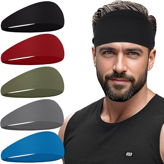 Sports Headbands for Men,Mens Running Headband Moisture Wicking Workout Headband,Running,Cycling,Basketball,Yoga,Football,Unisex