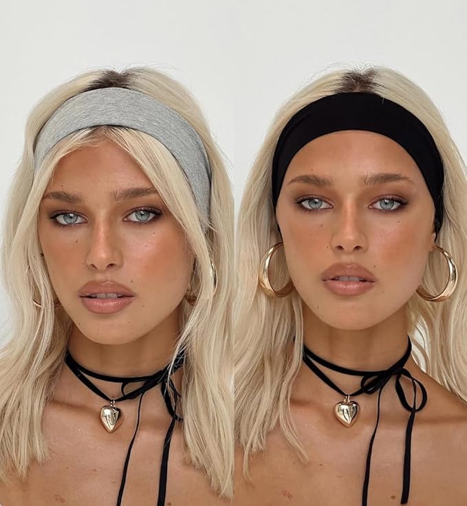 Headbands for Women 16 Pack Elastic Hair Bands for Women' Hair Non Slip Soft Cloth Fabric Headbands Womens Accessories, Neutrals Nude Solid Colors Head Bands