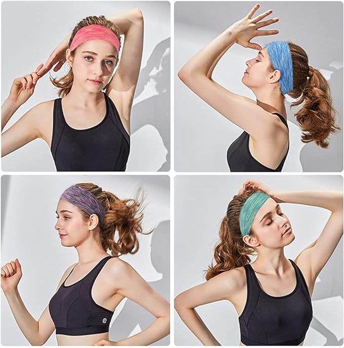 Women's Workout Headbands Non Slip Sport Sweatbands Yoga Hairbands for Travel Fitness Athletic Elastic Moisture Wicking for Girls