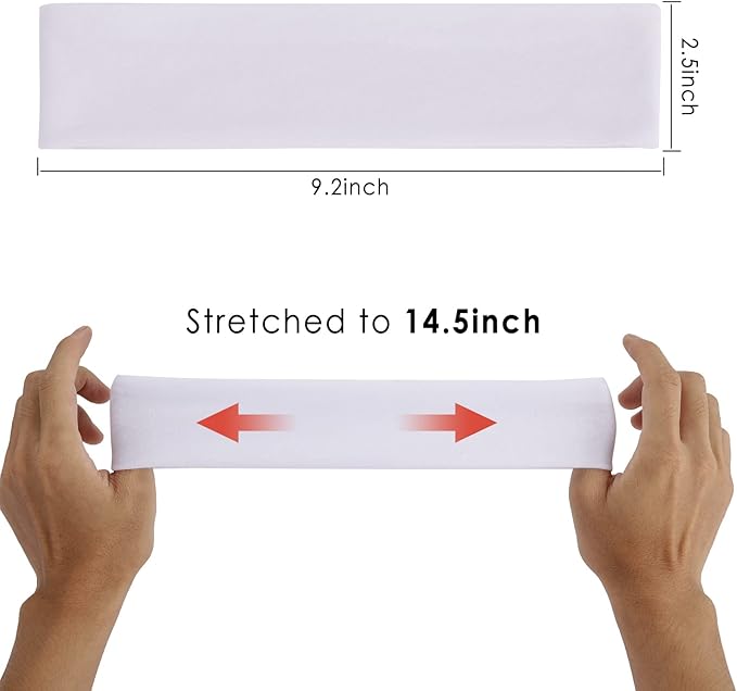 Headbands for Women 9Pcs, Cotton Like Headbands Women Men 2.5 inch Wide, Soft Sweat Wicking Stretchy Headband for Women Girls Sports Yoga Running