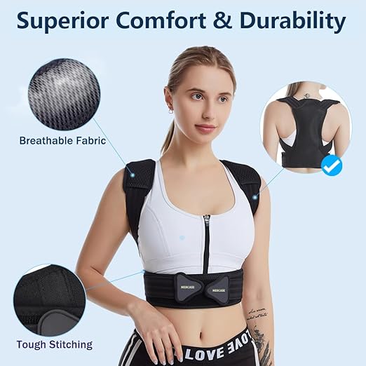 Mercase Posture Corrector for Men & Women, Adjustable Back Brace for Upper Back & Shoulder Support, Pain Relief & Better Posture, Extra Large (39-50 inches)