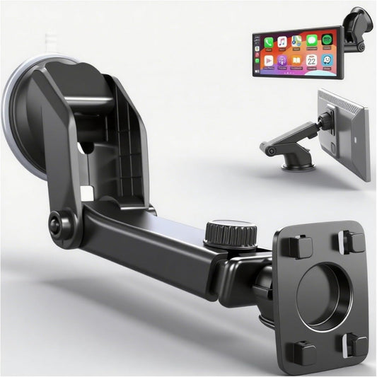 Carplay Mount, 360° Flexible Windshield Dashboard Suction Cup Bracket for 7" 9" 10.26" Inch Carplay Screen Android Auto Car Monitor GPS Mount Phone Holder