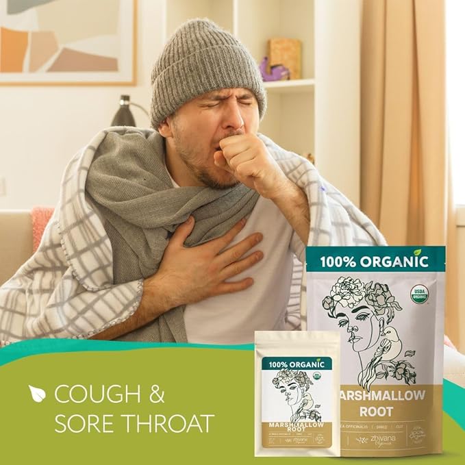 Organic Marshmallow Root Tea – Loose Cut Althaea officinalis – 4 oz