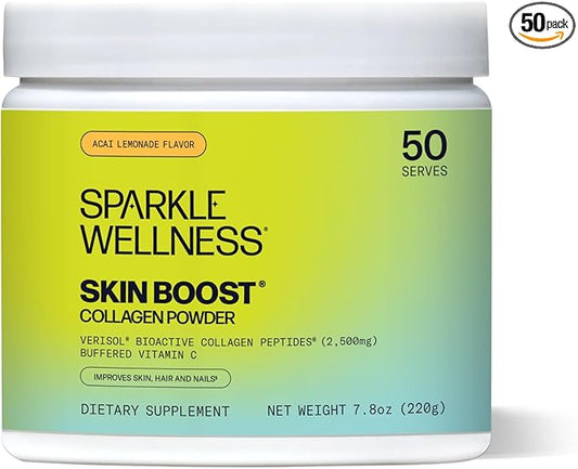 Skin Boost (Acai Lemonade) [50-Serves] | Collagen Powder Supplement with VERISOL Bioactive Hydrolyzed Collagen Peptides & Vitamin C to Improve Skin, Hair & Nail Health