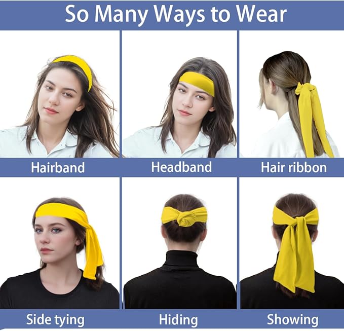 Sport Tie Headbands Tennis Head Tie for Men Women Sports Fans Ninja Soccer Basketball Teams Head Ties Halloween