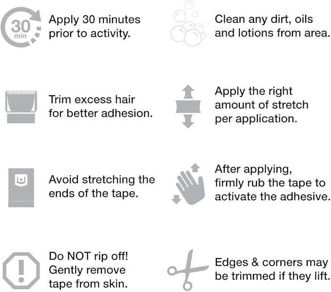 Kinesiology Tape - 5M Precut K Tape Roll - Premium Athletic Tape - Support and Prevent Injuries - Multiple Colors Available