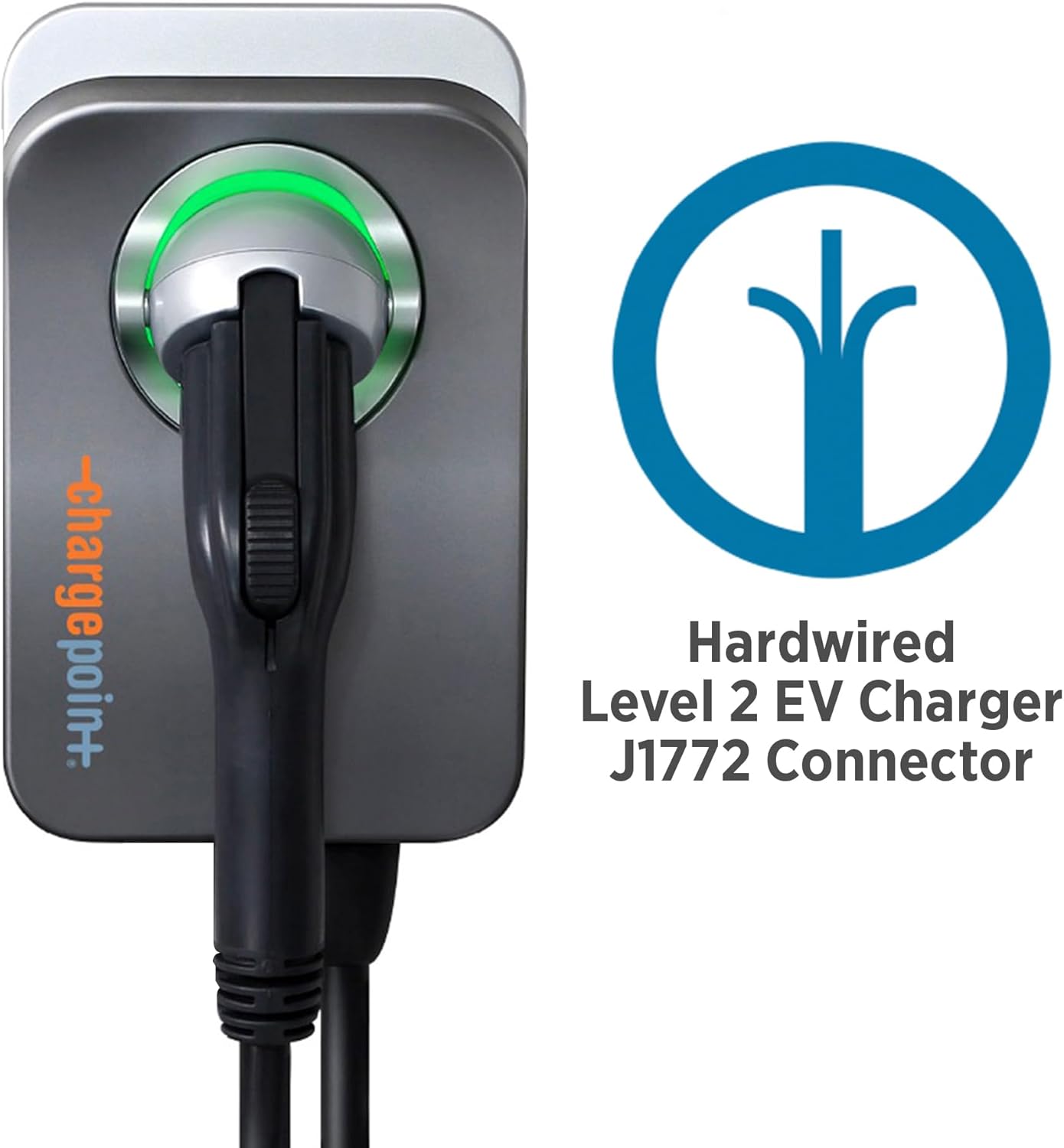 ChargePoint HomeFlex Level 2 EV Charger J1772, Hardwired for Electric Car - Fast Smart Battery Power Charging at Home for Electric Automobile Vehicles