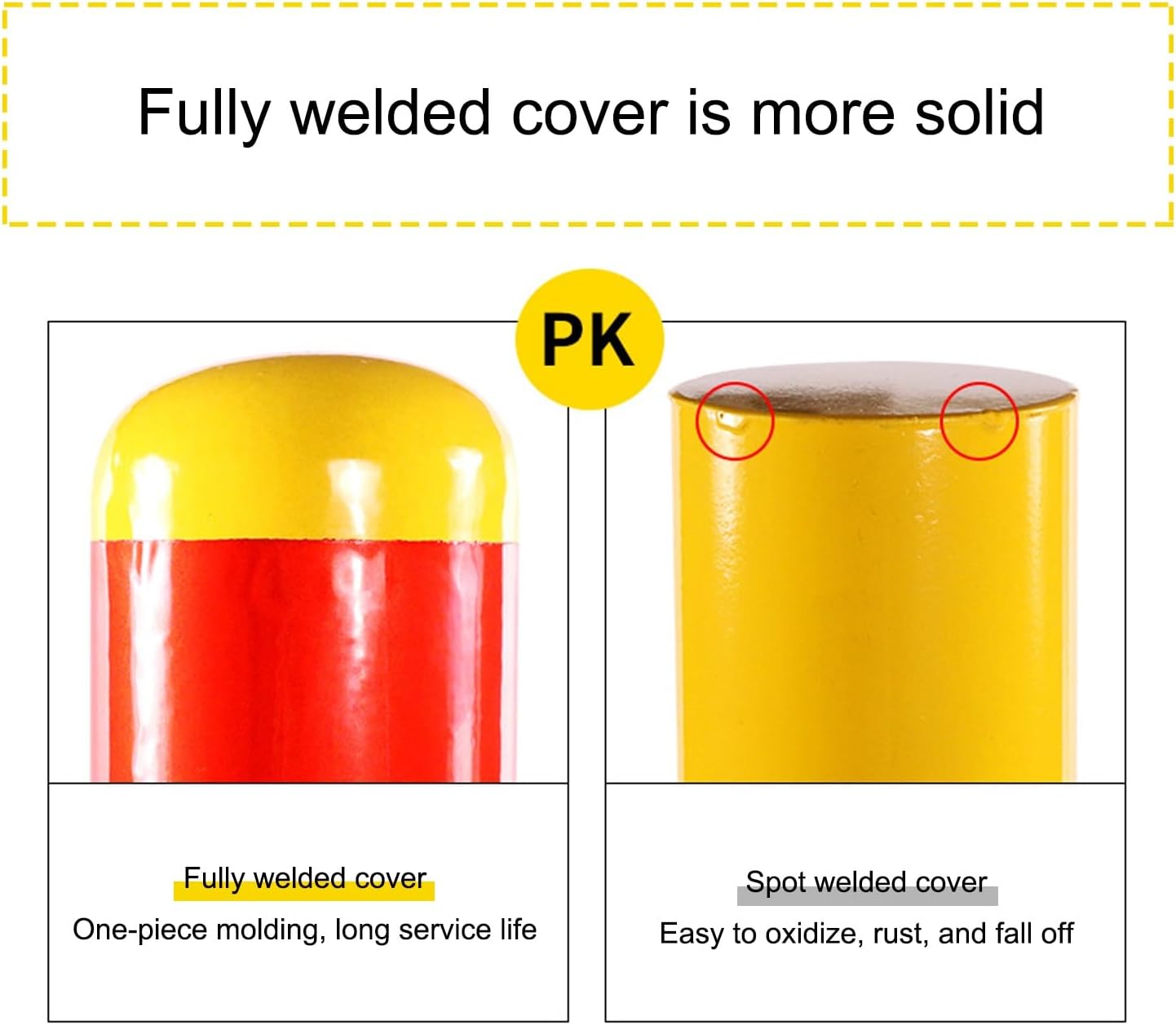 Safety Bollard Post, Spring Parking Post with Warning Stripes, Driveway Garage Security Post Barrier, Traffic Barricade Cones, for Indoor and Outdoor Parking(Yellow (1PCS))