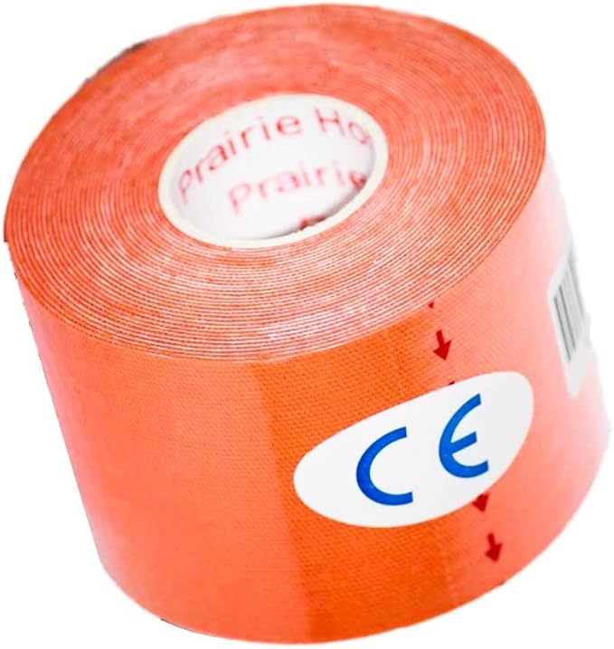 PreCut Kinesiology Tape Sport Pro (20 Pre Cut 10 Inch Strips per Roll) Athletic Recovery Muscle Support Physio TheWrapeutic Aid (Orange) (Single Roll)