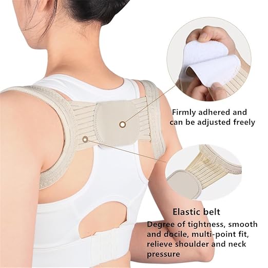 Posture Corrector for Women and Men,Breathable Hunchback Corrector,Adjustable Back Straightener Brace Suitable for Back,Shoulder and Spine Pain Relief（Beige，M）