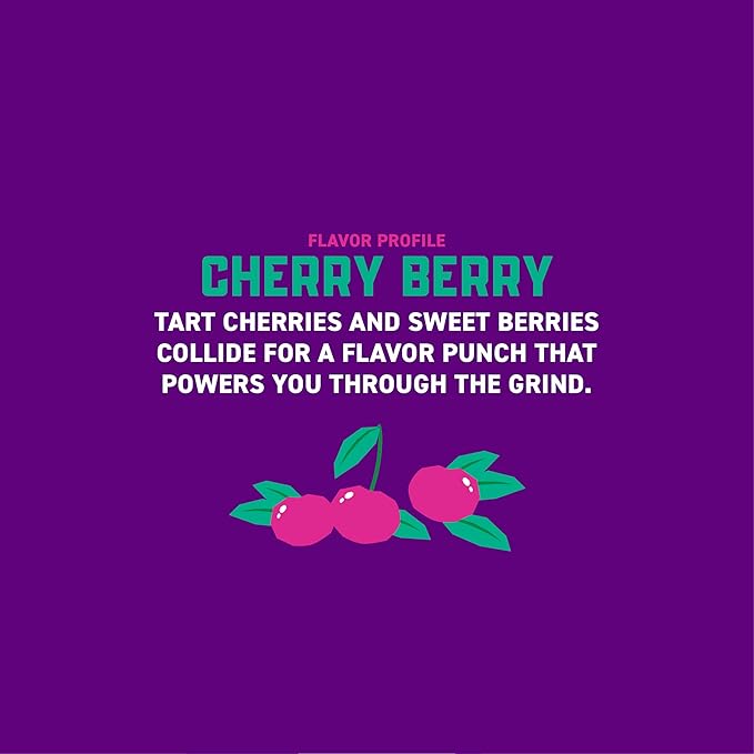 Gorilla Energy Drink, Cherry Berry, 200mg Natural Caffeine, Real Fruit Juice Squeezed & Concentrated, L-Theanine, Taurine, Ginseng, Acetyl L-Carnitine, No Added Sugar and No Artificial Colors, 12 Pack