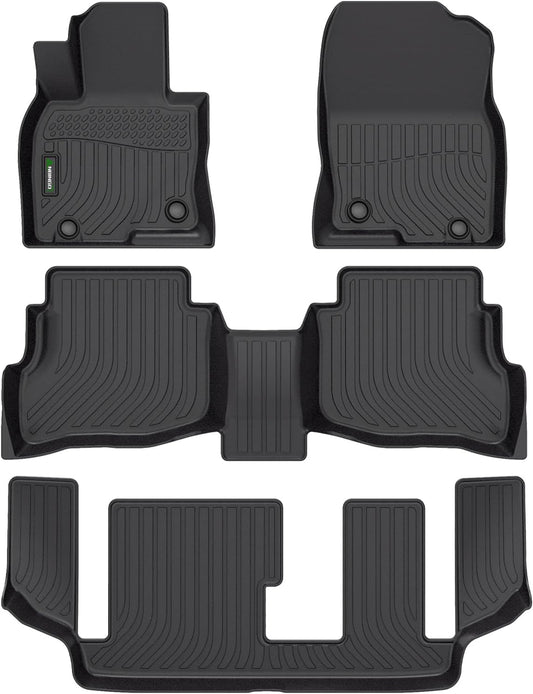 ANBINGO® Floor Mats Custom for Mazda CX-9 (7 Passenger, 2nd Row Bench Seat) 2016-2023 Waterproof Car Mats All Weather Mats Guard Automotive Floor Liners Front & Rear & 3rd Row Full Set-Black