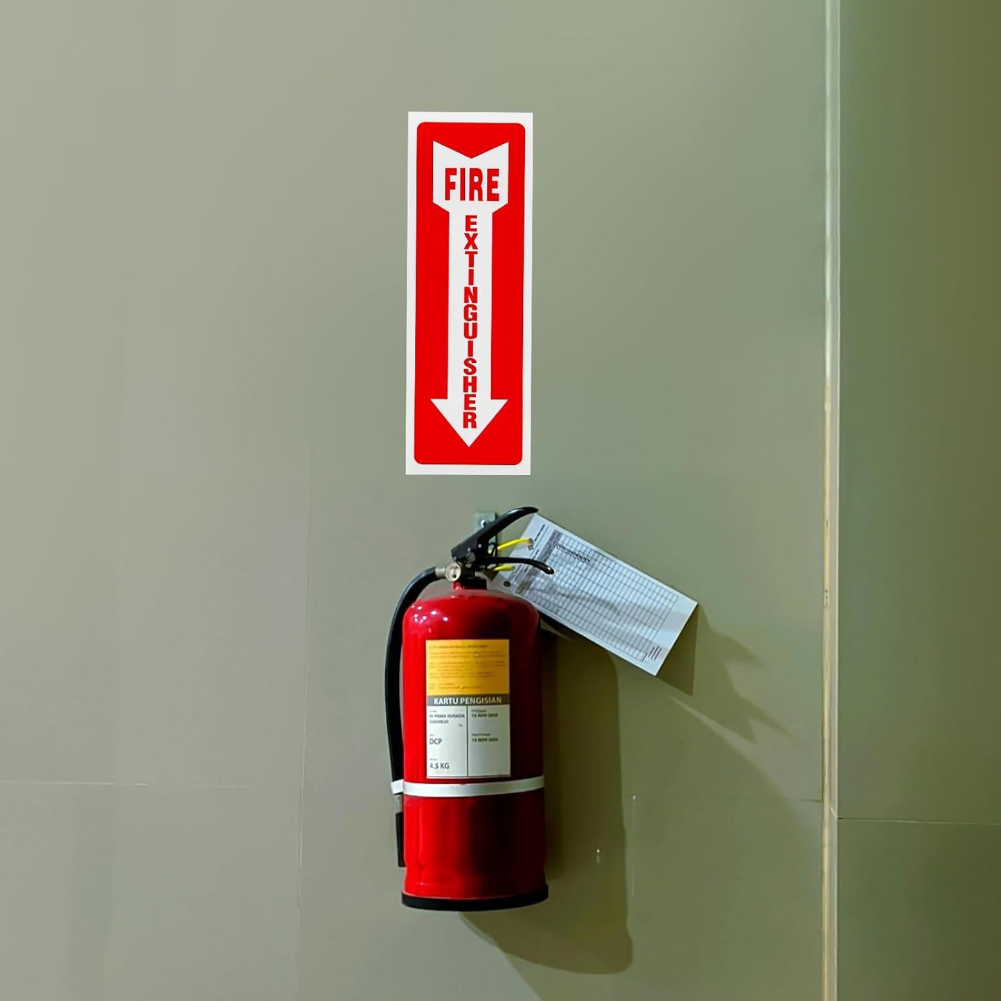 Madrigal fire extinguisher inside sticker,fire extinguisher sign,8 Pack-4x12"Premium Self-Adhesive Vinyl for UV, Weather, Scratch, Water and Fade Resistance, Indoor and Outdoor