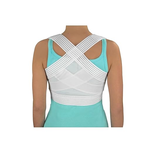 DMI Posture Corrector for Men and Women, Adjustable Criss-Cross Support for Reducing Back Pain and Strain, Comfortable and Breathable, Machine Washable, White, Medium-Large, 38" to 40" Chest Size