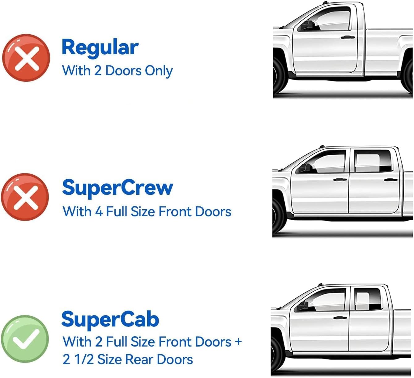 Window Visors Rain Guards for 1999-2016 Ford F250 F350 F450 Super Duty SuperCab, Out-Channel Window Vent Wind Deflectors Visors Shades for 99-16 F-250 F-350 F-450 Extended Cab