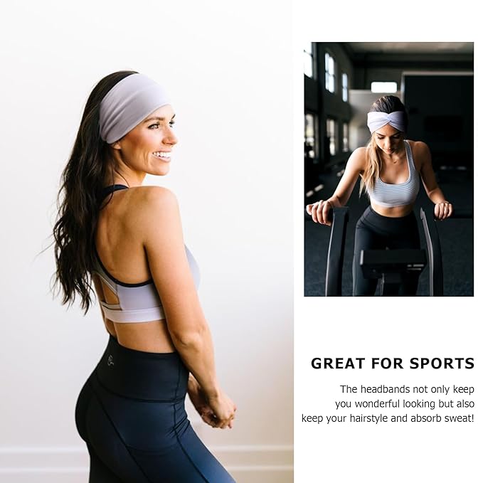 DRESHOW Headbands for Women Girls Vintage Headband Knotted Headwraps Criss Cross Hair Bands Accessories