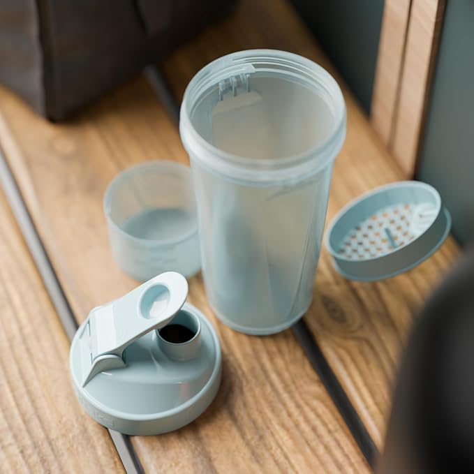 Smartshake Slim 4-Pack Protein Shaker Bottle 400 ml | 13.5 oz – Storage Included - Leakproof Screw-on Lid - BPA Free – Unisex - Black, White, Stormy Gray, Cotton pink