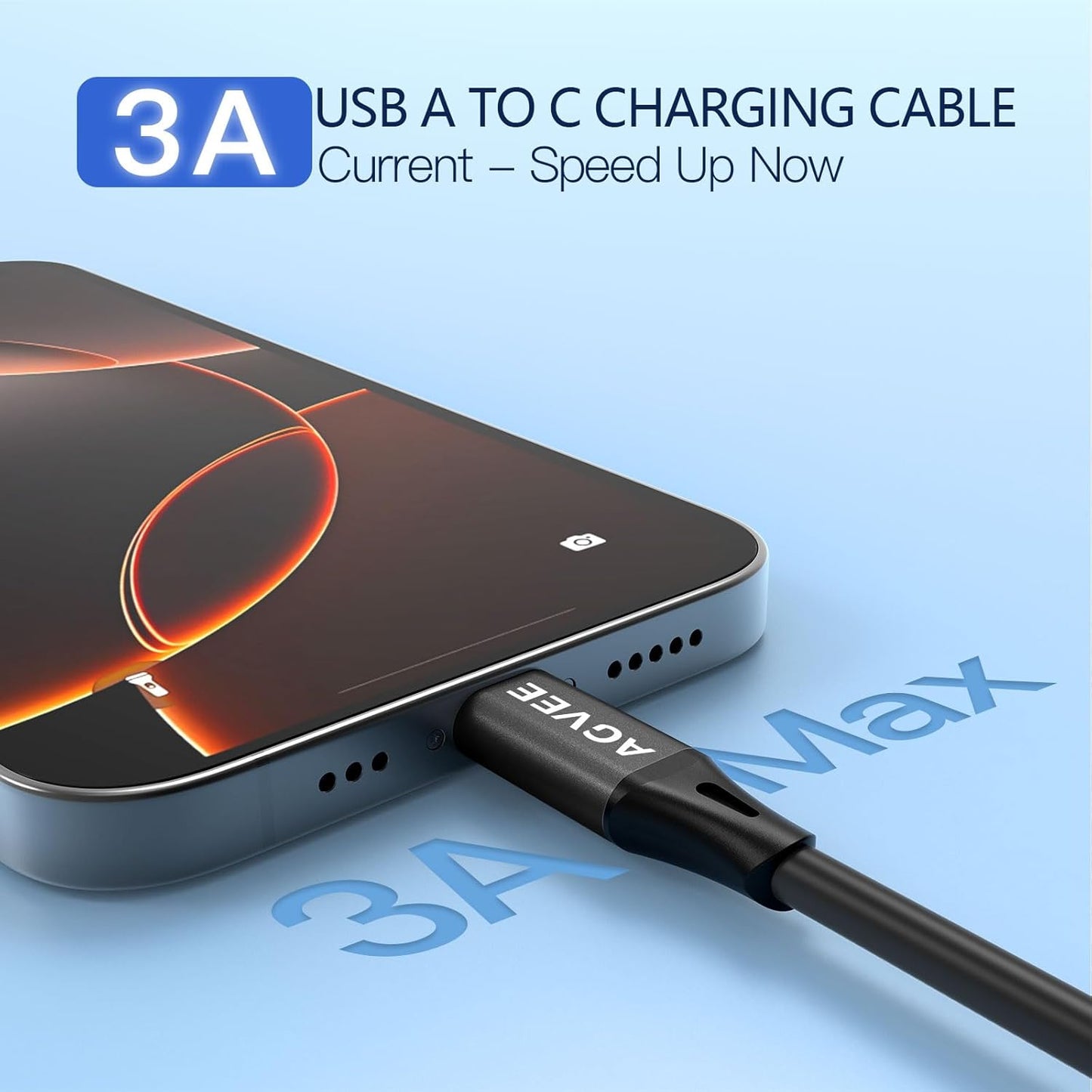 AGVEE 5ft Coiled Short USB to USB-C Charging Cable [USB-IF Certified] 3A Fast Charger Cord in Car for iPhone 16/15 CarPlay, Galaxy S25 S24 S23 S22 S21 S10 S9 S8, Google Pixel, Black