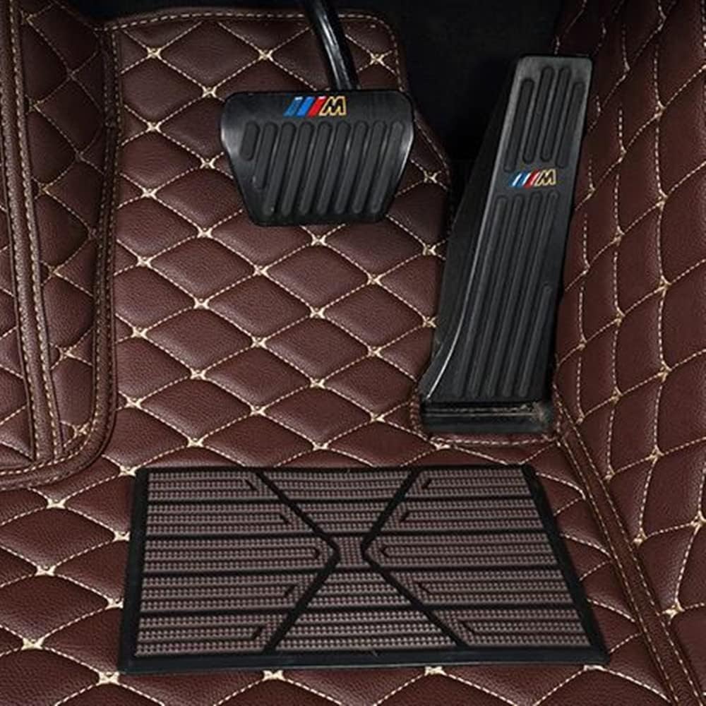 Custom All-Weather Protection Luxury Leather Floor Mats for Cars SUVs Trucks According Anti-Slip Leather Floor mats ﻿ (21,Yellow and Black White)