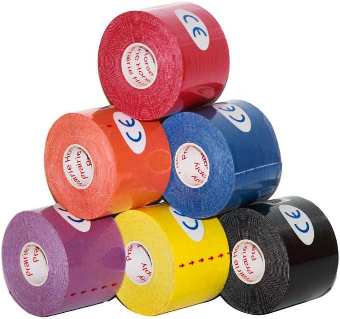Kinesiology Tape Pro, Athletic Waterproof Muscle Support Adhesive Kinesio Sport Tape for Athletes 2 inches x 16.4 feet, 6 Rolls, Assorted