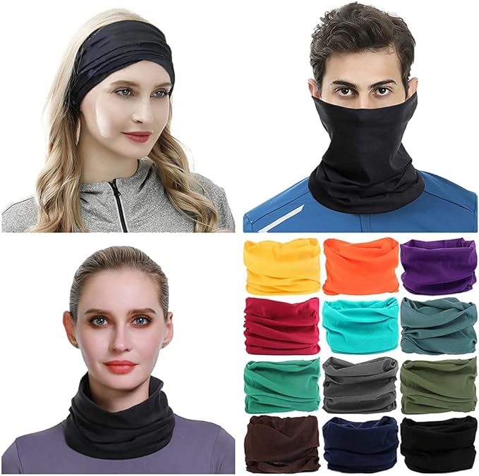 Headband Neck Gaiter Head Wrap Headwear Face Mask Magic Scarf Bandana for Men and Women