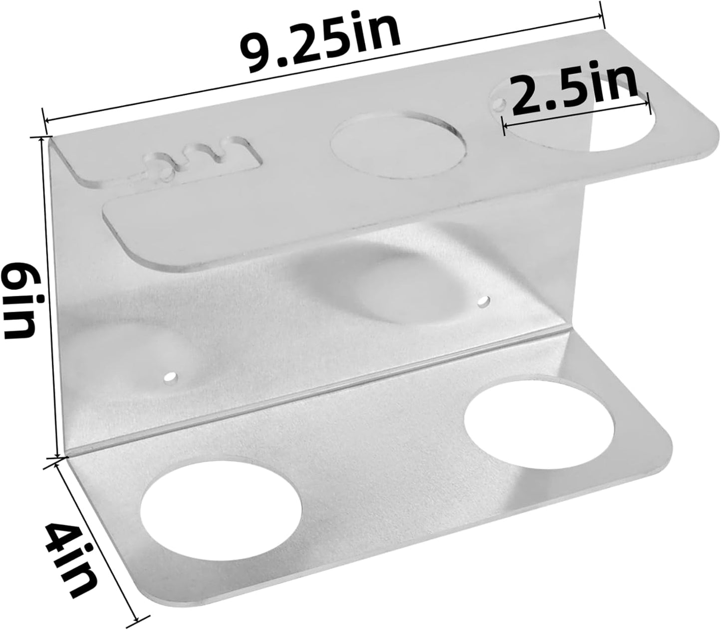 Hand Grease Gun Holder Rack Aluminum Wall Mount Storage Racks Suitable for Enclosed Trailer Shop Garage Silver