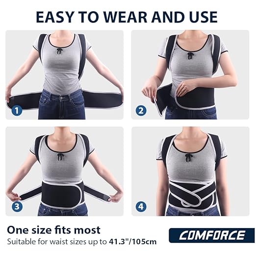Adjustable Posture Corrector Brace for Women & Men, Breathable Back Support, Comfortable Posture Straightener for Upper or Lower Back, Daily Wear