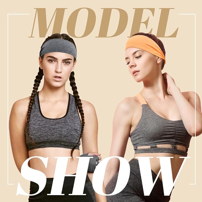 Dreamlover Workout Headbands for Women Athletic, Sweatbands, Sports Headbands for Exercise, 6 Pieces