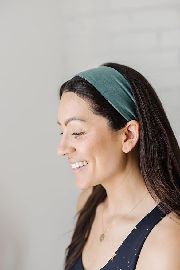 Maven Thread Women's 2" Wide Non Slip Sweat-Wicking Headband for Exercise and Yoga, 2-Pack