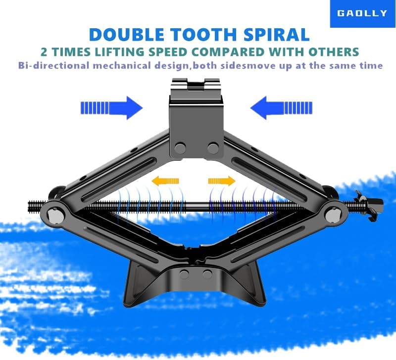 Scissor Jack - 2 Ton (4409 lbs) Car Emergency Kit with Lug Wrench, Tire Changing Kit for Sedan, Coupe, SUV, MPV