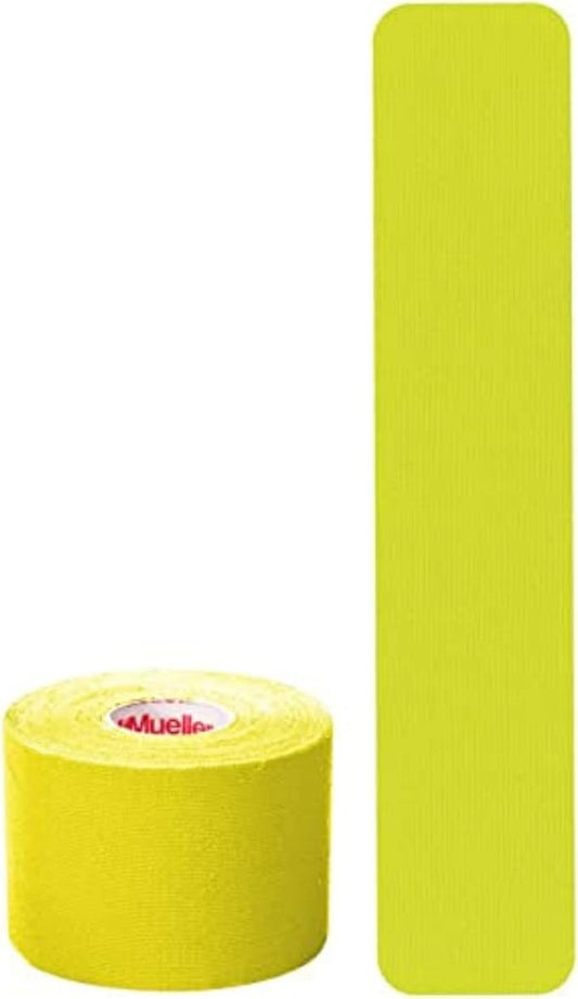 MUELLER Sports Medicine Kinesiology Therapeutic Tape, Quality Athletic Tape, Latex Free, 20 Pre-Cut I-Strips, 2" x 9.75" Each Strip