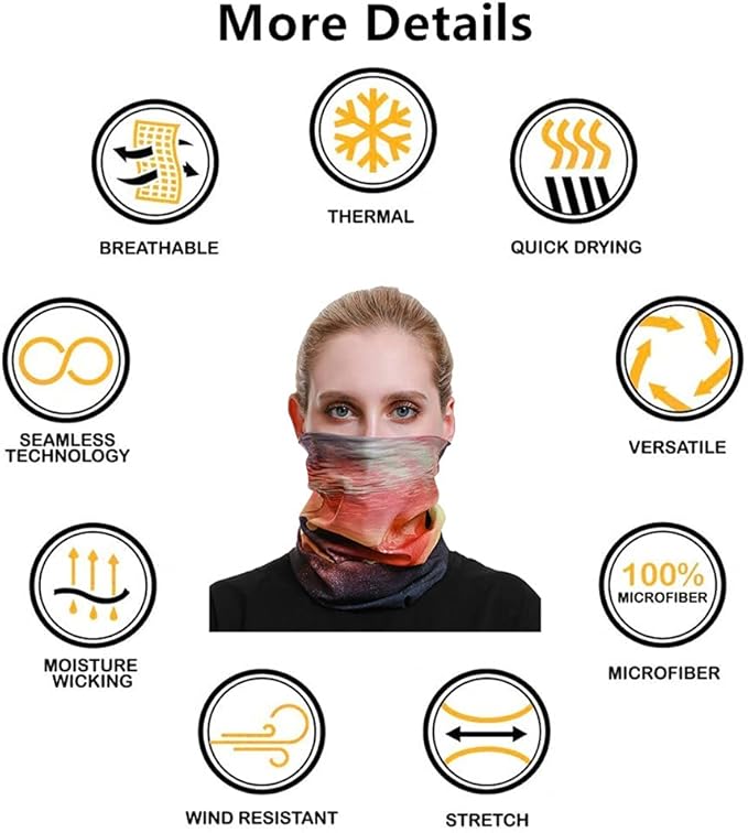 Headband Neck Gaiter Head Wrap Headwear Face Mask Magic Scarf Bandana for Men and Women