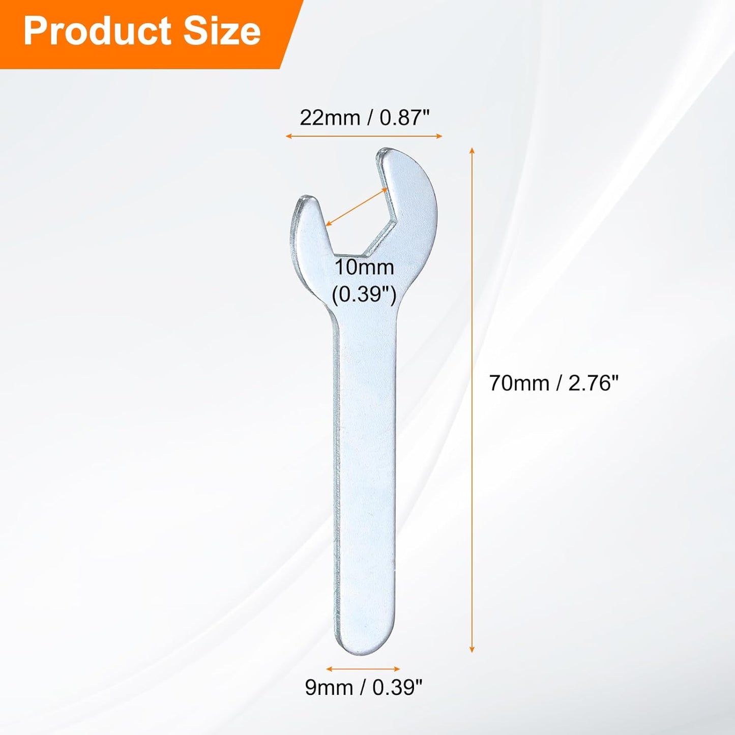 HARFINGTON 10pcs Small Open End Wrench 10x70x1.8mm Metric U-Shaped Single Open Ended Spanner Super Thin Flat Head Galvanizing Wrench for Automotive Repair Furniture Assembly