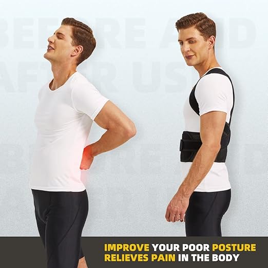 Upgraded Back Brace Posture Corrector for Men and Women - Relief for Neck, Back,and Shoulder Pain - Full Adjustable and Breathable Posture Back Brace - Improve Back Posture and Provide Lumbar Support