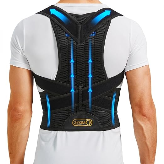 Upgraded Back Brace Posture Corrector for Men and Women - Relief for Neck, Back,and Shoulder Pain - Full Adjustable and Breathable Posture Back Brace - Improve Back Posture and Provide Lumbar Support