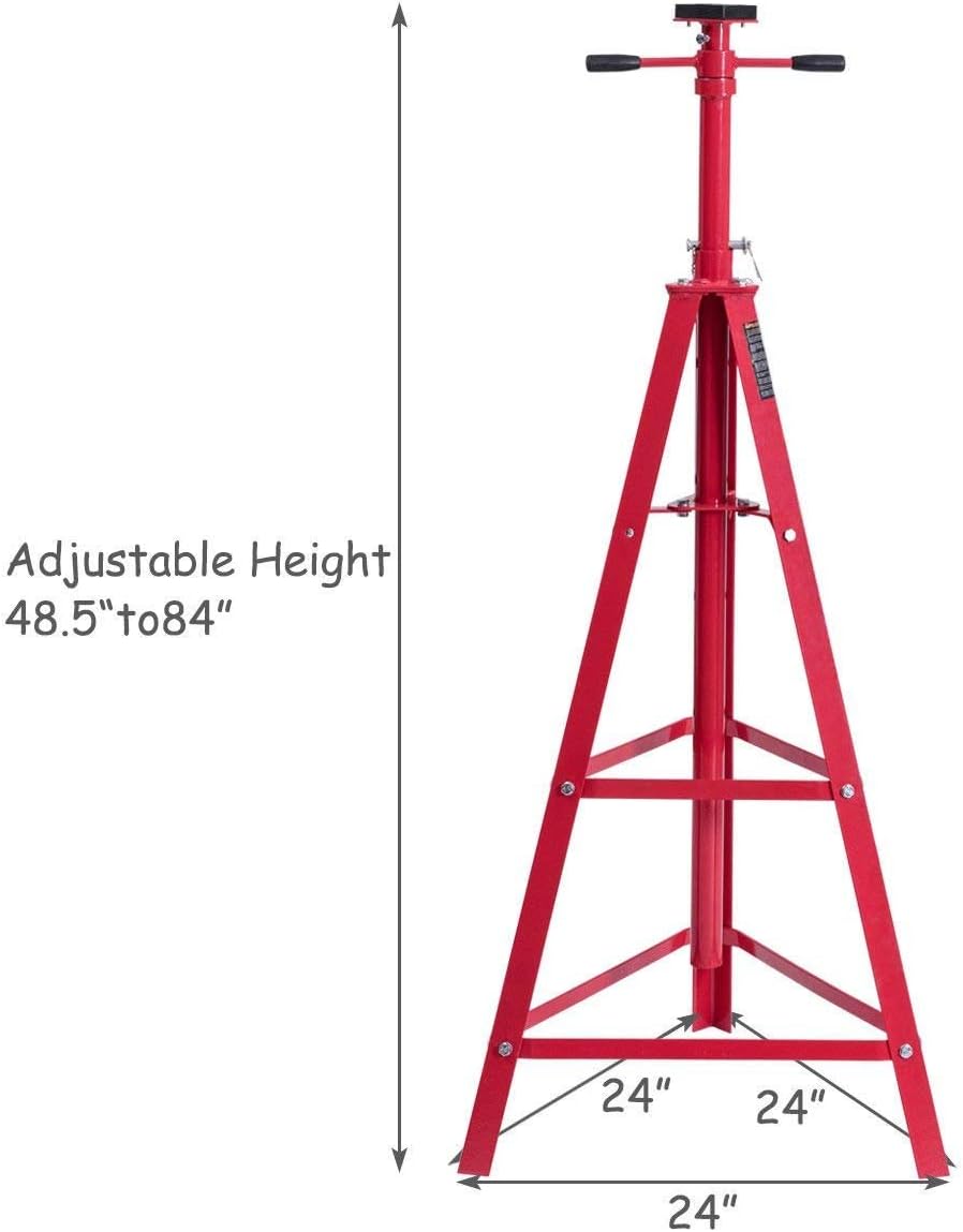 Under Hoist Tripod Stand, Jack Stands 2 Ton High Lift Jack Stand Reach Under Hoist Stand, Heavy Duty Steel Under Hoist Jack Stand