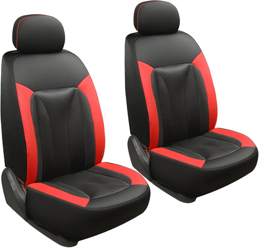GIANT PANDA Front Car Seat Cover for Jeep, 3D Air Mesh Car Seat Covers Custom Fit Jeep Grand Cherokee Wrangler Compass Gladiator Wagoneer (Red) 2-Pack