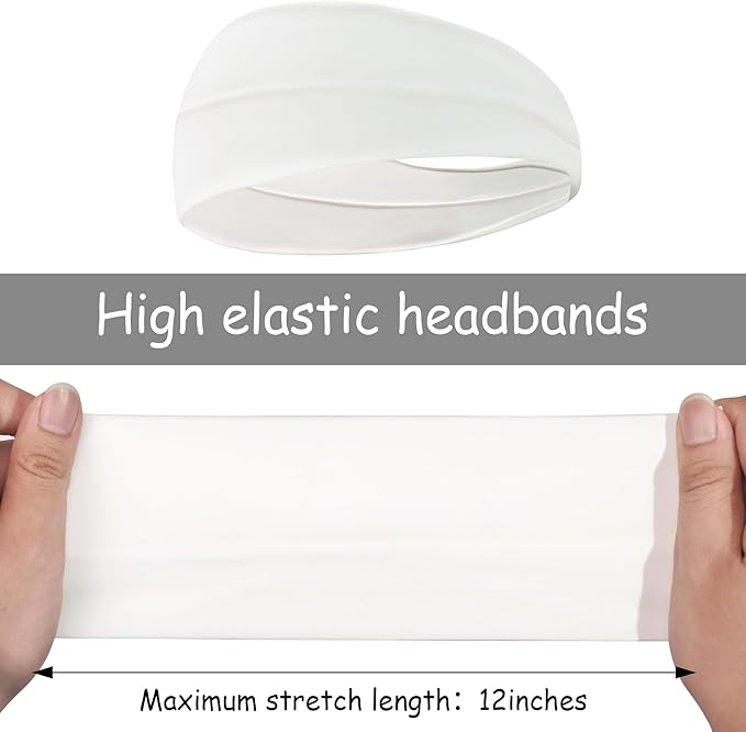 JOYOYO Unisex Headbands for Women's Hair Soft Stretchy Fabric Kylie Head Band Bandeaux Hair Accessories for Workout Gym Yoga Hair Band,100% Pure Cotton