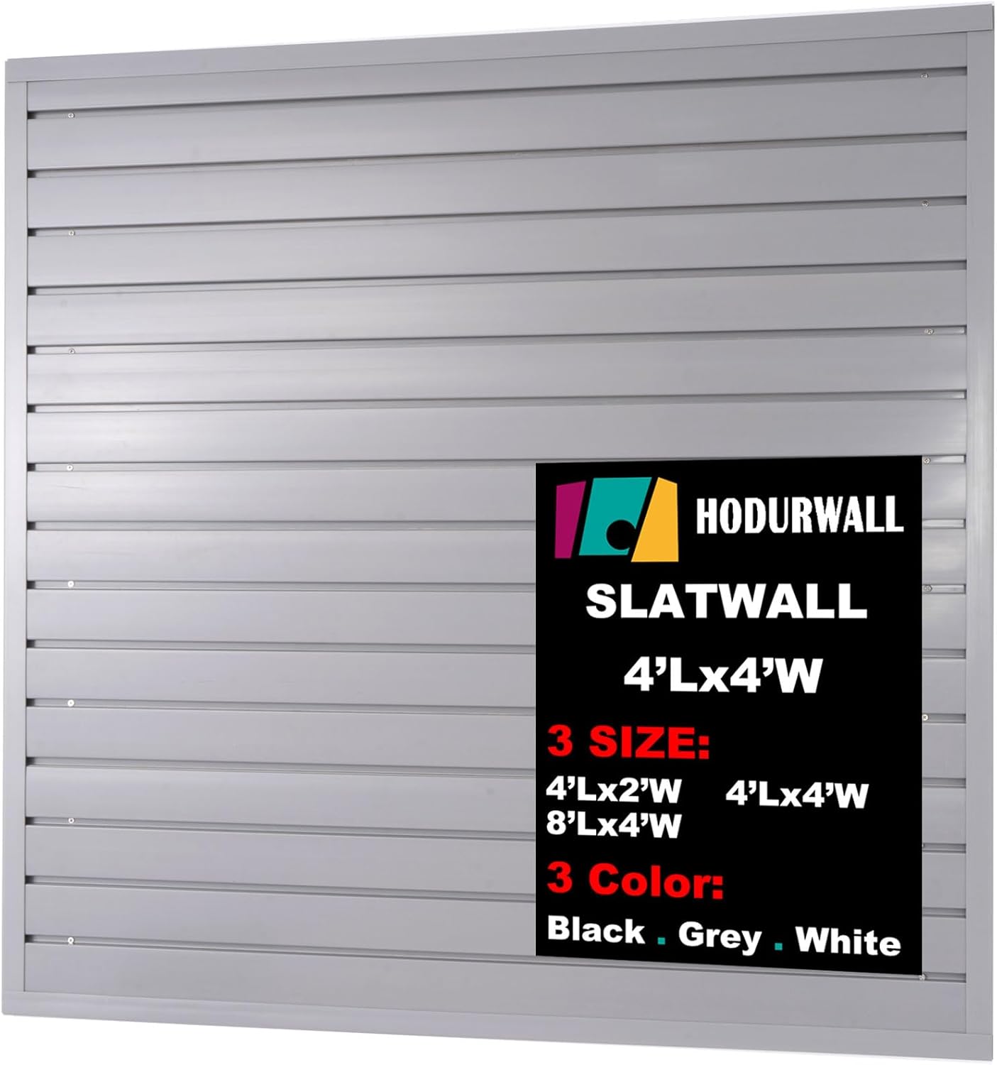 Slatwall Panels 4'x 4' Garage Slat Wall Storage Systems, Slat Wall Paneling Garage Wall Organizer, Grey Slat Board PVC Wall Panels Slatwall Displays Garage Tool Organizer Wall Mount Ladder Bike Rack
