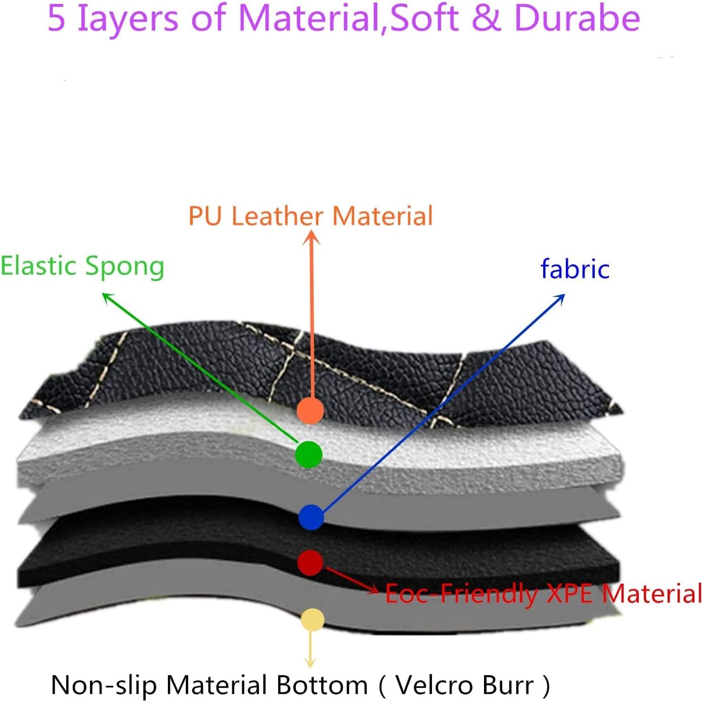 Custom All-Weather Protection Luxury Leather Floor Mats for Cars SUVs Trucks According Anti-Slip Leather Floor mats ﻿ (36,Black and Striped Black)