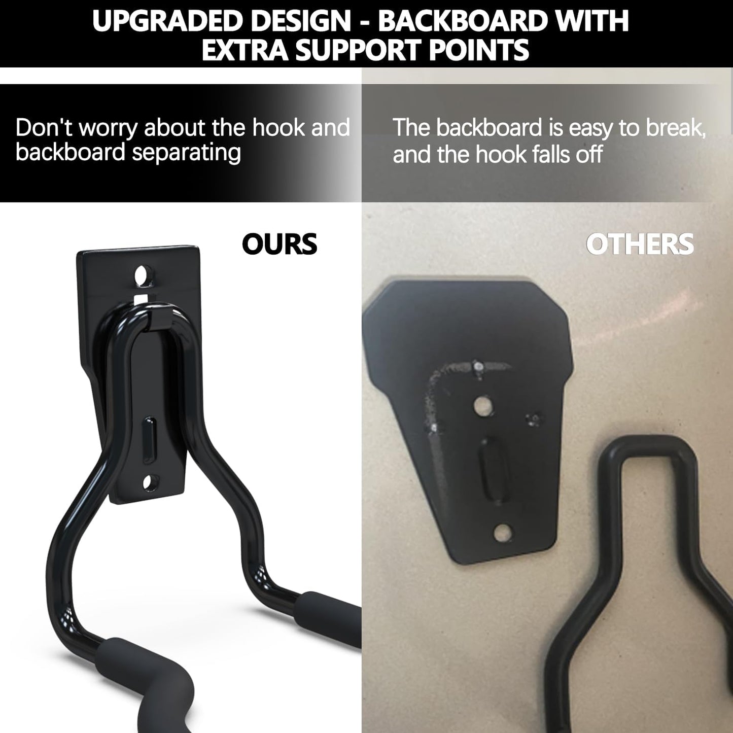 3-H Weed Eater Hanger 2 Pack,2 Garden Hose Holder,2 Screw in Hooks,Utility Weedeater Rack,Tool Hangers for Organizing and Hanging Weed Wacker,Leaf Blower,String Trimmer in Garden