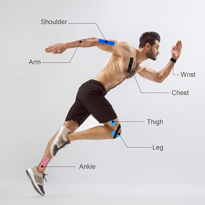 Kinesiology Tape Athletic Tape Sport Tape, Lychee Supports & Protects Muscles, Waterproof and Latex Free, Breathable Elastic for Sport Activity (Pink, 6 Rolls)